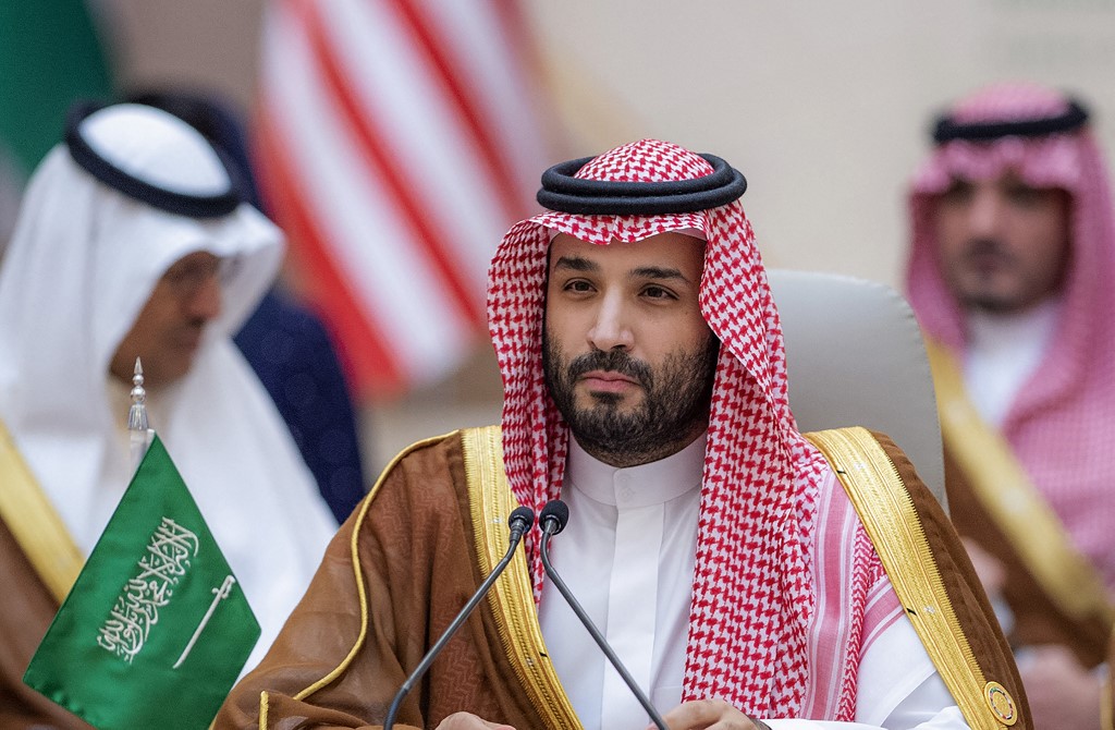 This handout picture released by the Saudi Royal Palace shows Saudi Crown Prince Mohammed bin Salman at the US-Arab summit in Jeddah on 16 July 2022. (AFP)