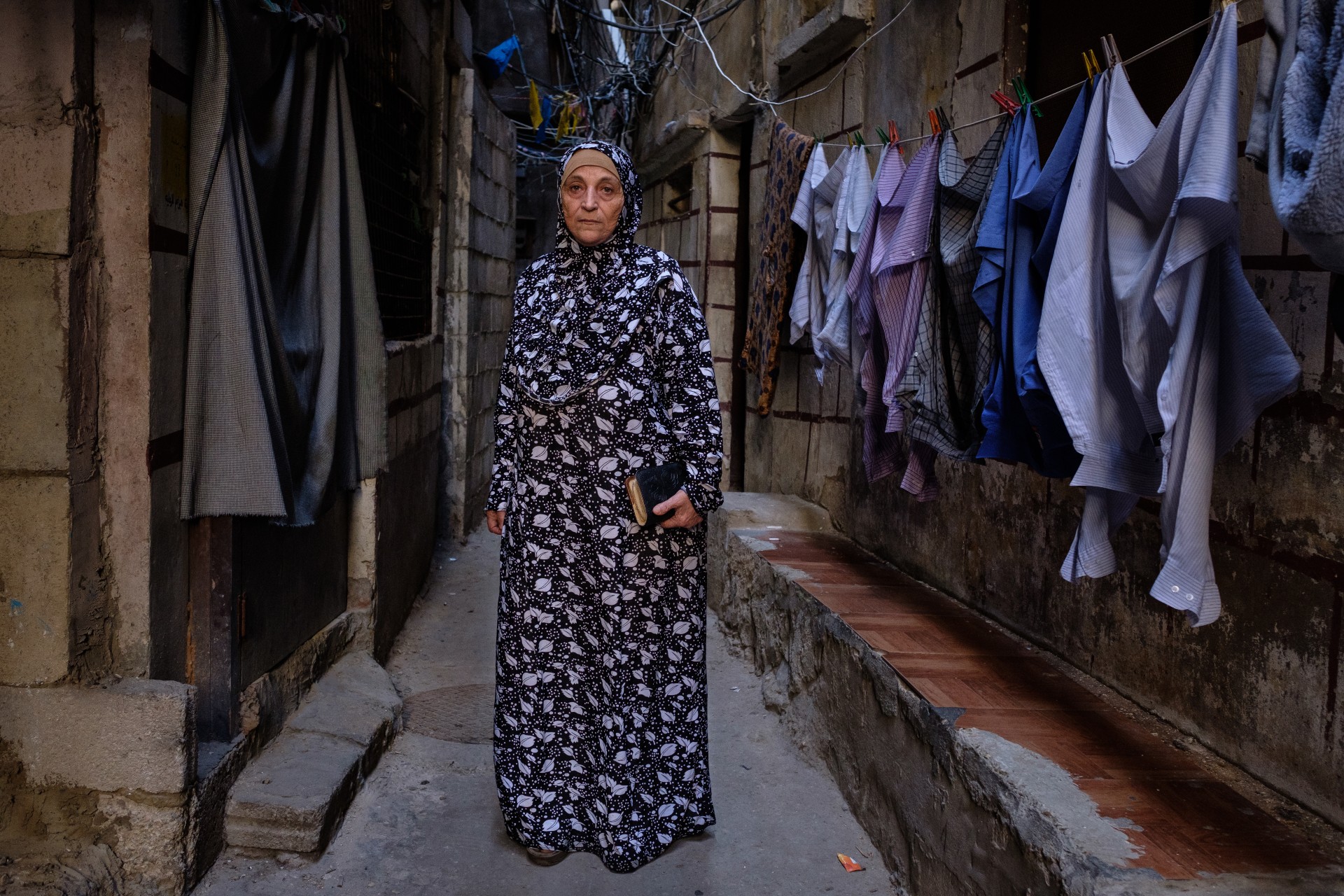 Wafaa Ali Afif outside her home in Shatila refugee camp (MEE/Rita Kabalan)