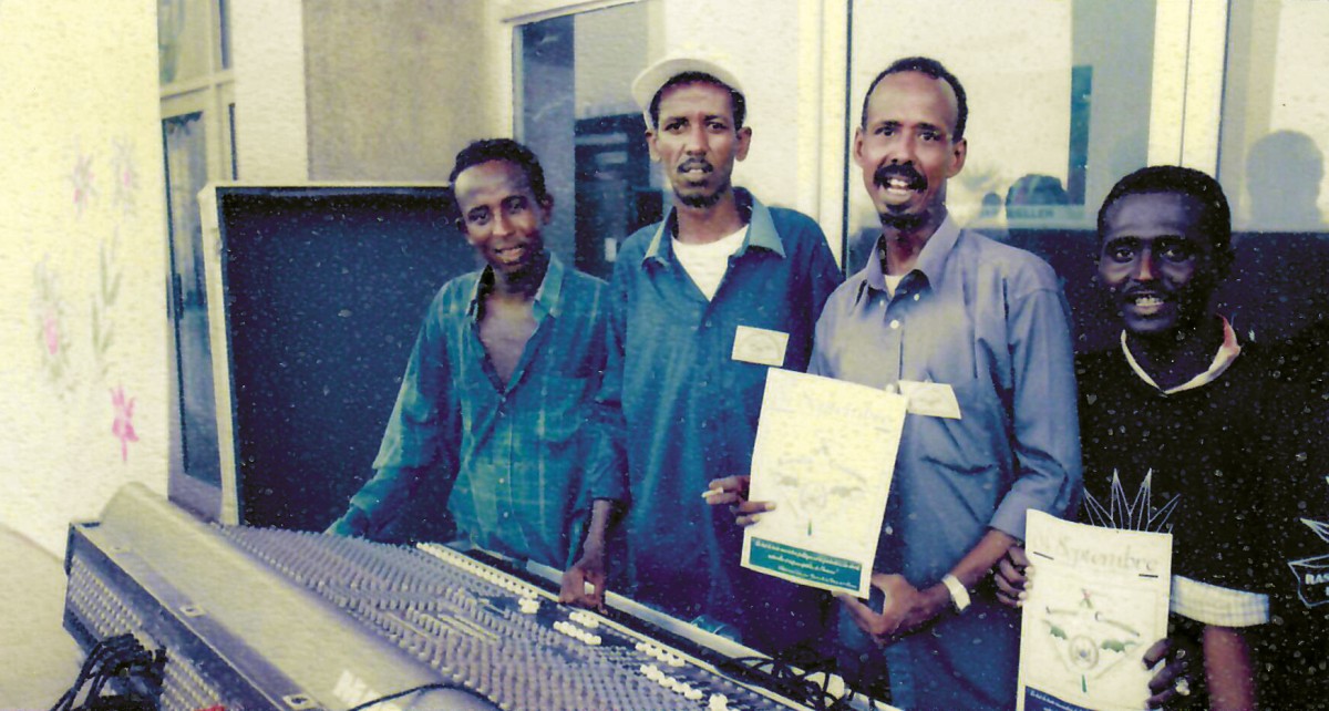 Mixing engineers and members of the crew of 4 Mars (Radiodiffusion Television de Djibouti)