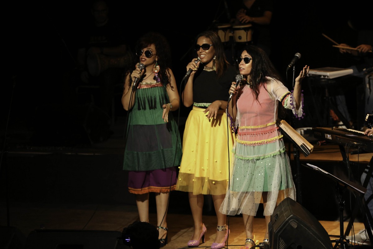 Bahgaga perform at a concert in Cairo in 2019 (Reem Nabil)