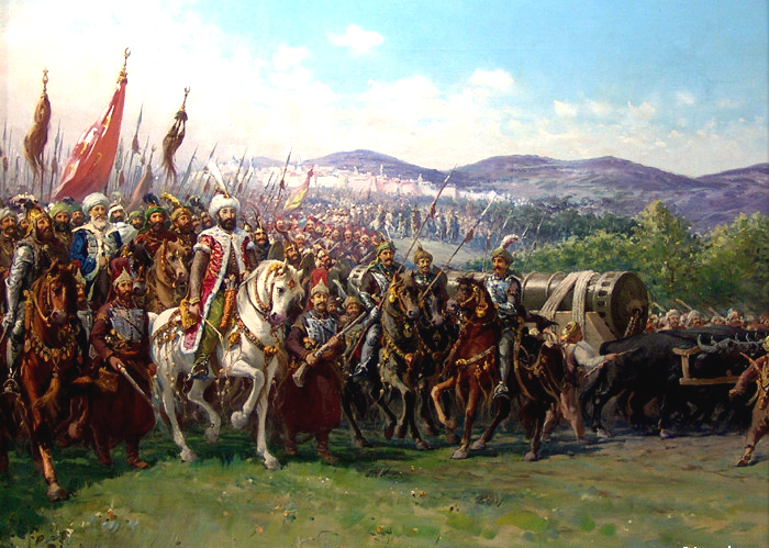 Mehmet II conquering Constantinople