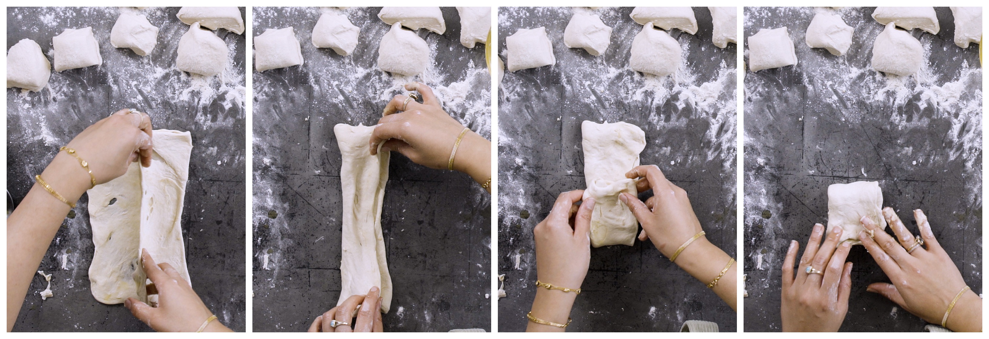 Folding dough