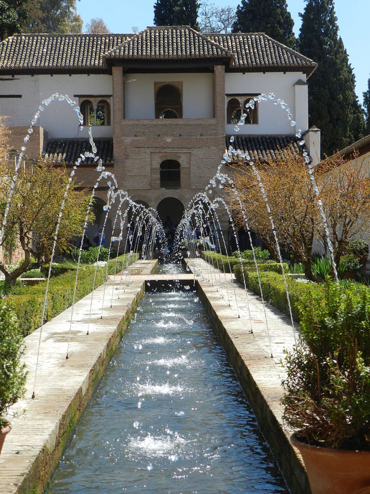 The Generalife gardens of Alhambra in Spain (creative commons)