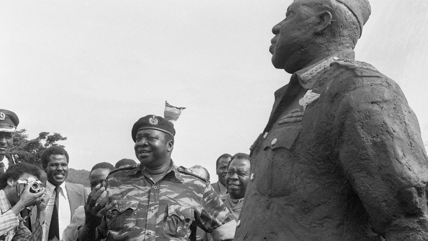 Idi Amin (centre) blamed Uganda's economic woes on the Asian community, who he accused of exploiting indigenous Africans (AFP)