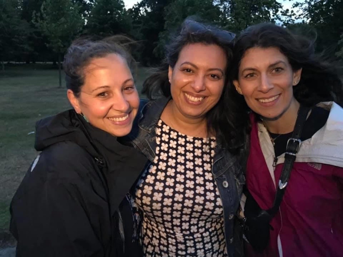 From Left to Right: Makhoul, Khalil and Shendy met for the first time in London's Hyde Park in August 2019 (Courtesy of Reem Makhoul)