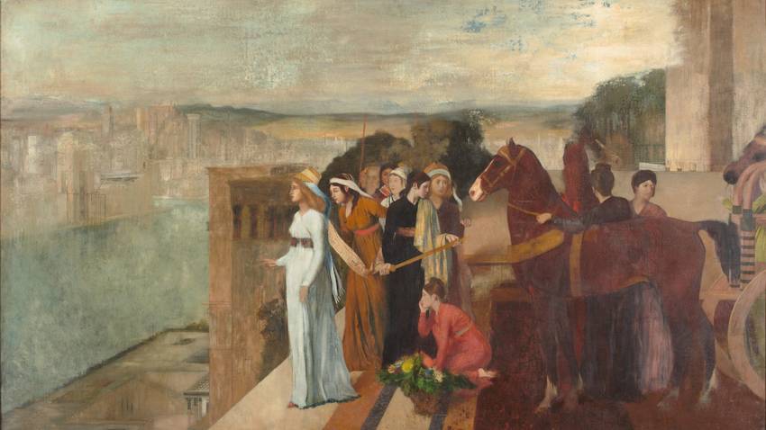 La reine Sammuramat est souvent associée à la reine mythique Sémiramis, représentée ici sur une huile sur toile d’Edgar Degas (Musée d’Orsay)