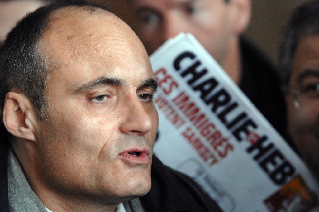 Philippe Val, directeur de la publication de Charlie Hebdo, lors du procès intenté àau journal par la Mosquée de Paris et l’Union des organisations islamiques de France pour la publication de caricatures du prophète Mohammed considérées comme injurieuses, le 22 mars 2007 (AFP)