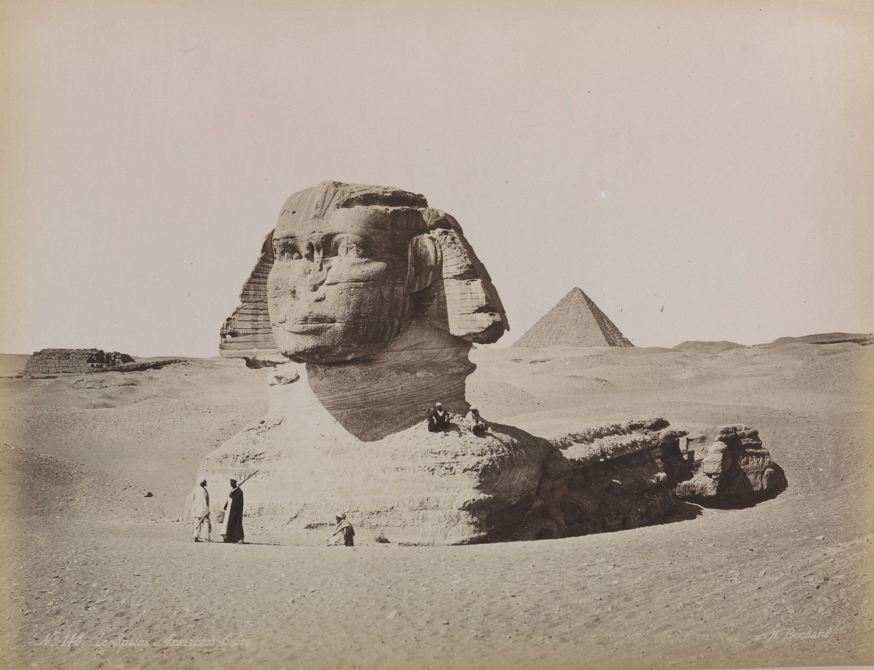 The Sphinx partially under the sand, circa 1870s (National Media Museum/Henri Bechard)