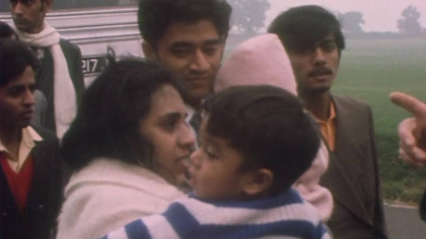 Many new arrivals to the UK were first housed in resettlement camps, like this one in Somerset (BFI - Screengrab)