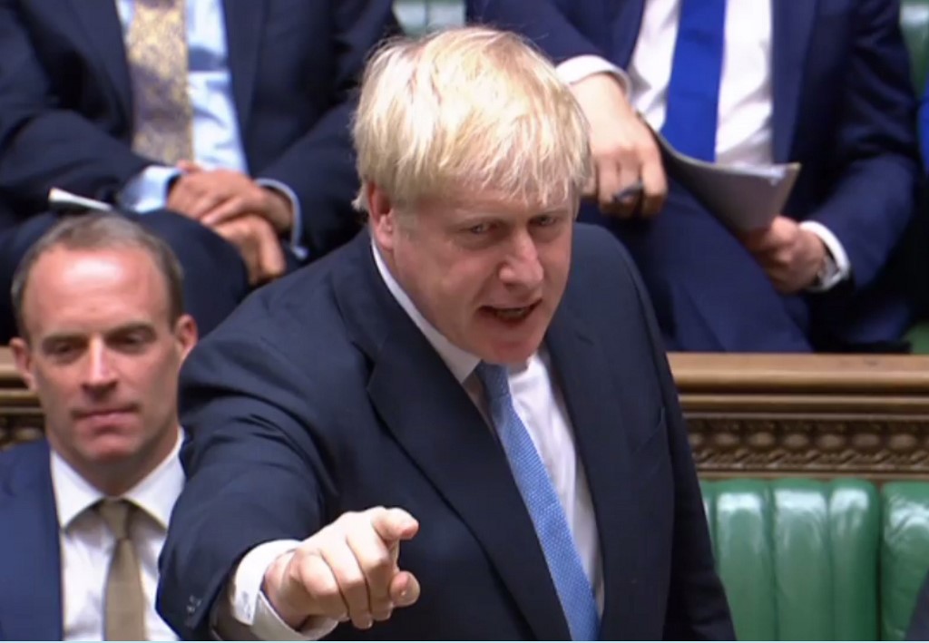 British Prime Minister Boris Johnson speaks in London in 2019 (AFP/PRU)