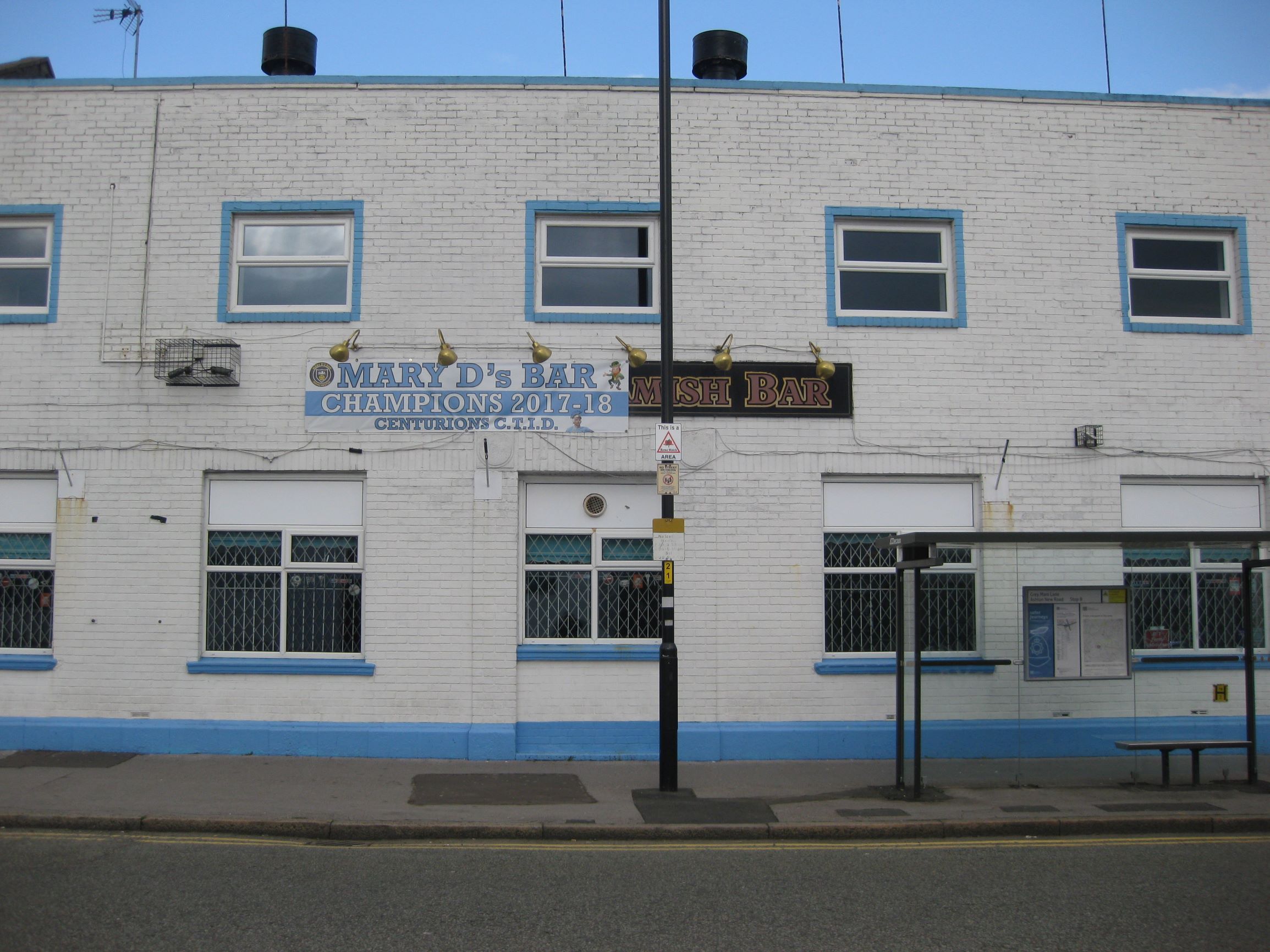 Mary D's bar, once the Bradford Labour Club, is usually populated by Manchester United fans (Oscar Rickett/MEE)