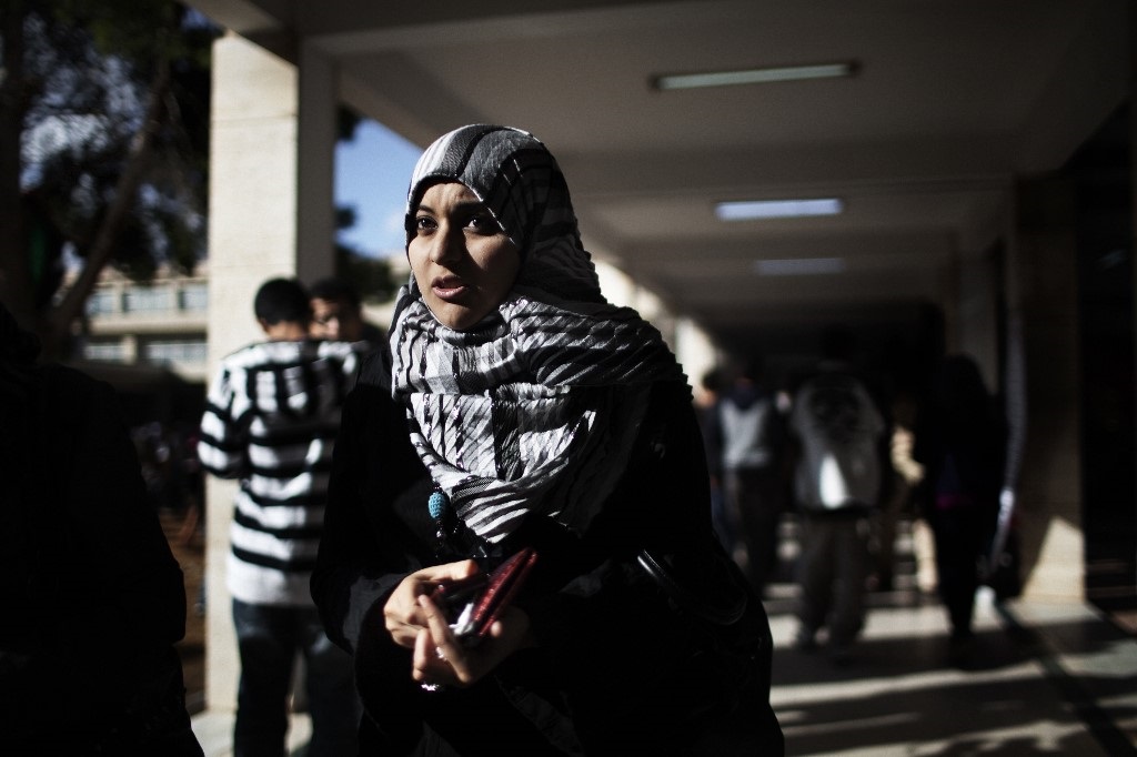 A student at the University of Tripoli (AFP)
