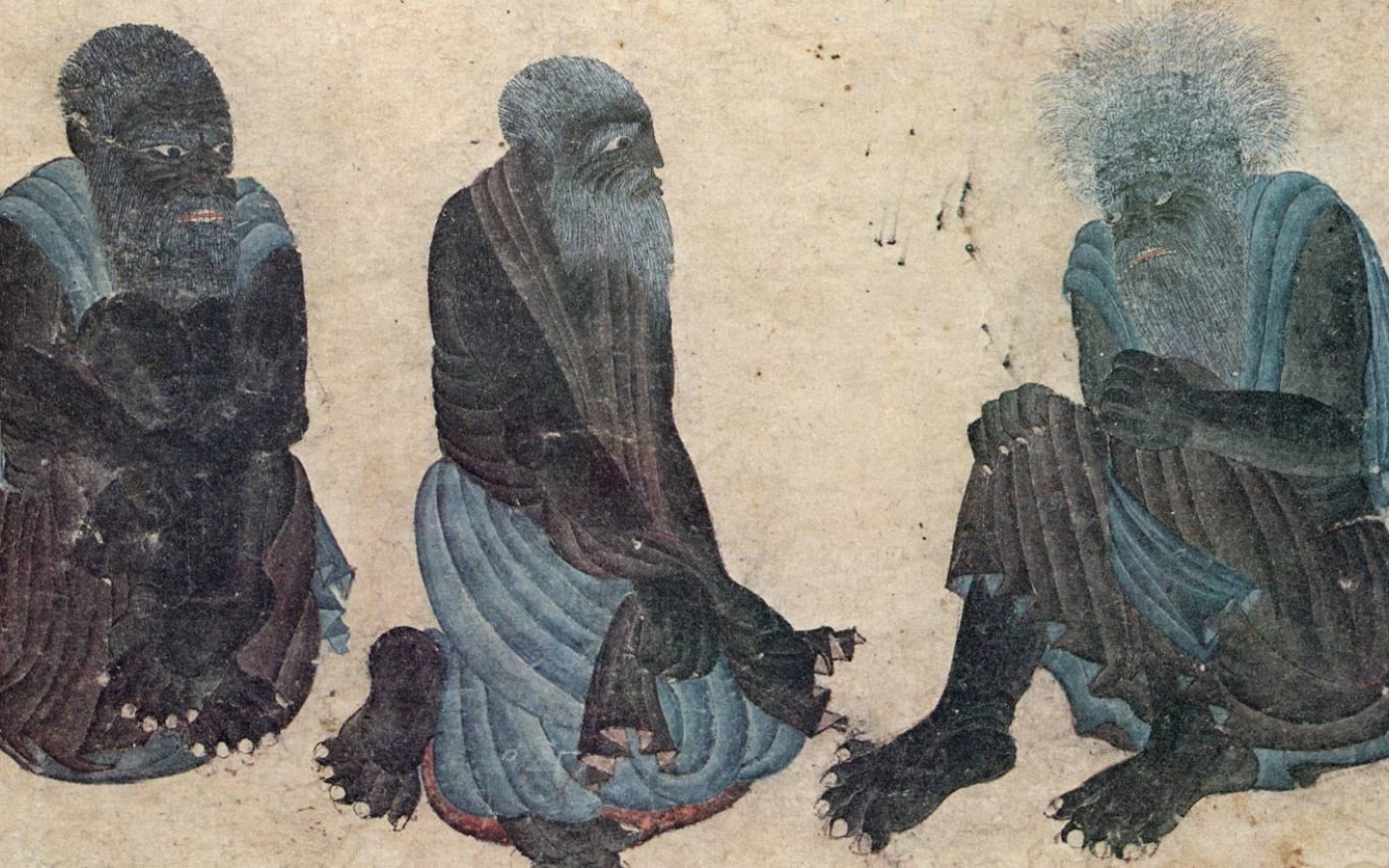 Les djinns invisibles sont souvent représentés comme des êtres effrayants, comme on le voit dans cette œuvre exposée au palais de Topkapı à Istanbul, Turquie (domaine public)