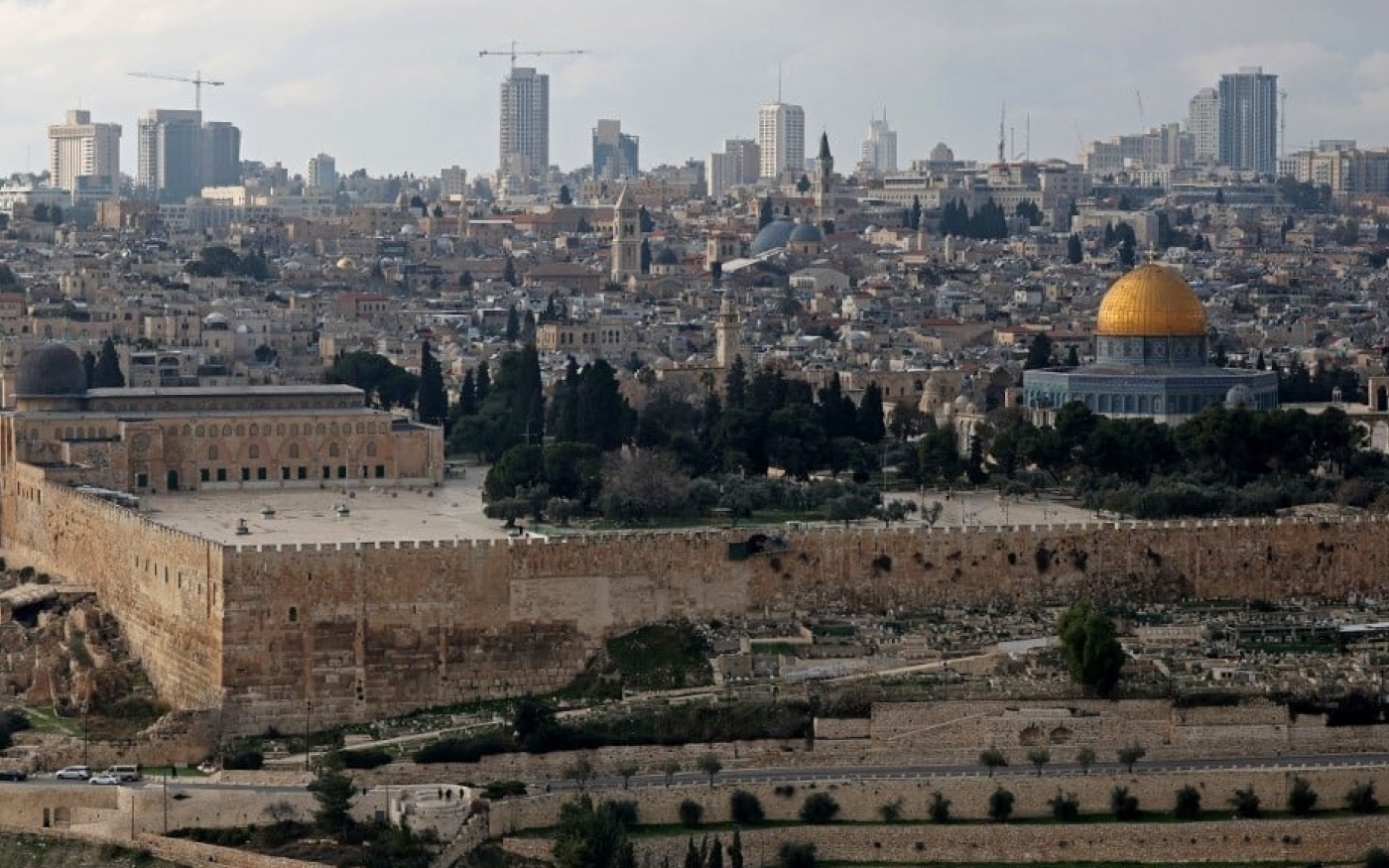 Le complexe de la mosquée al-Aqsa photographié dans la vieille ville de Jérusalem, le 2 janvier 2023 (AFP)