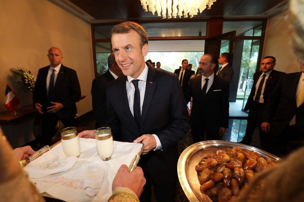 Emmanuel Macron lors de sa visite officielle à Alger en décembre 2017 (AFP/Ludovic Marin)
