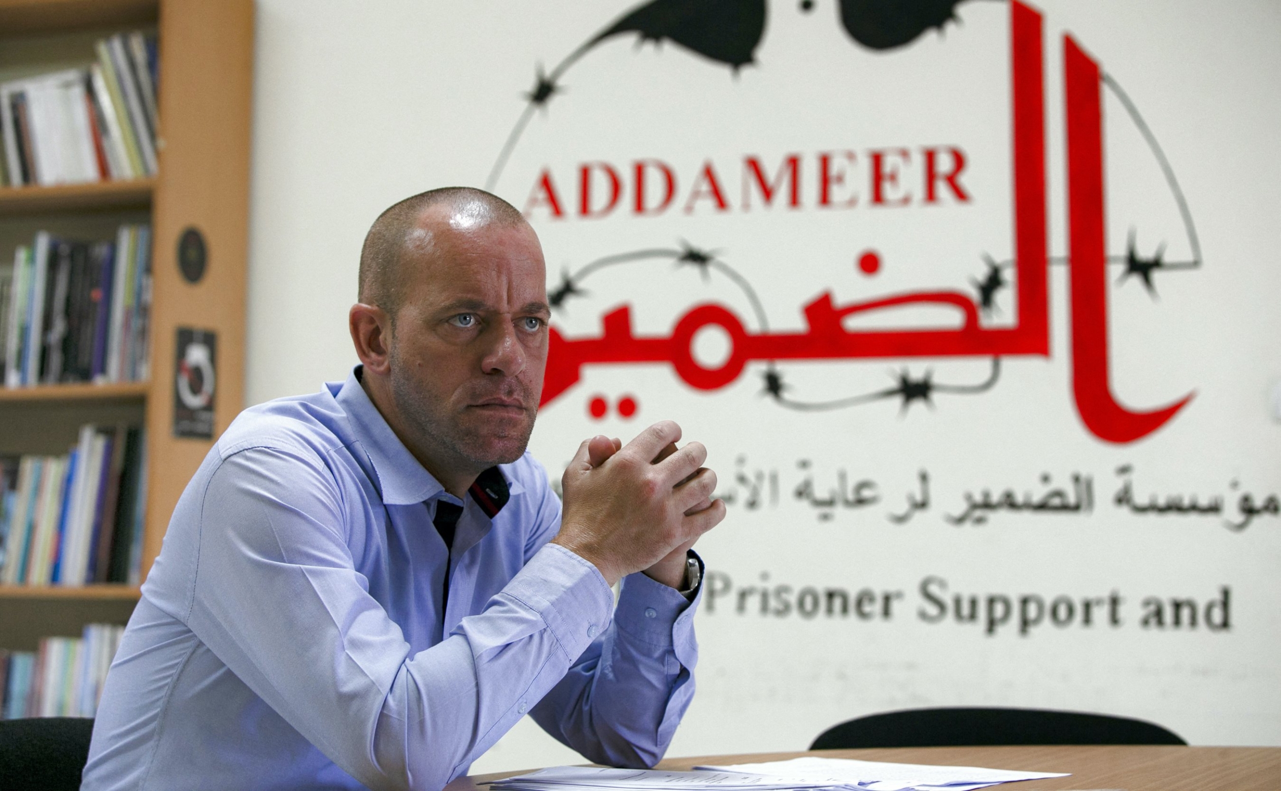 Franco-Palestinian lawyer Salah Hamouri has been held in administrative detention since March. Photo taken on 1 October 2020 (AFP)