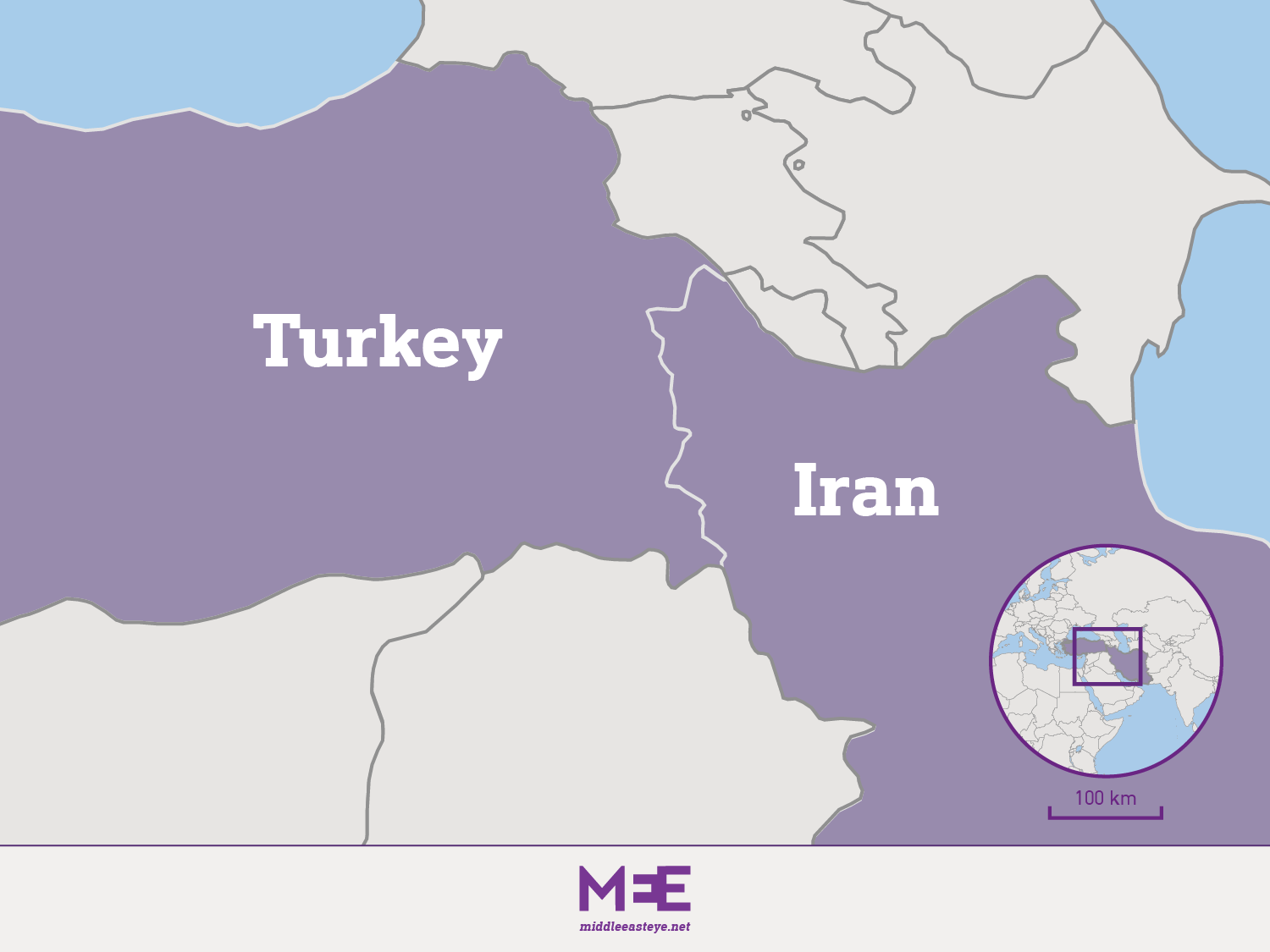 turkey iran map